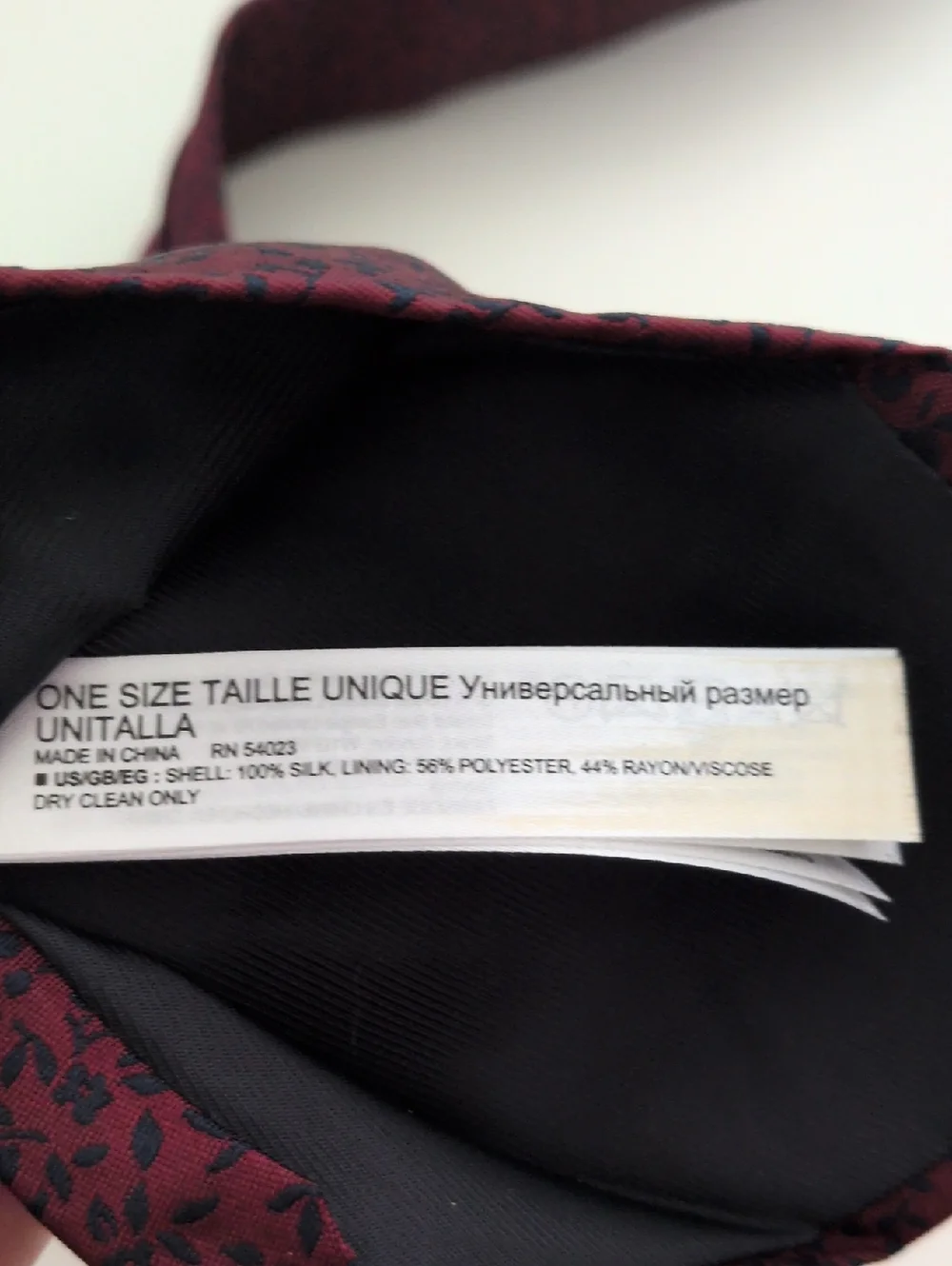Banana Republic Burgundy & Navy Silk Floral Print Tie
